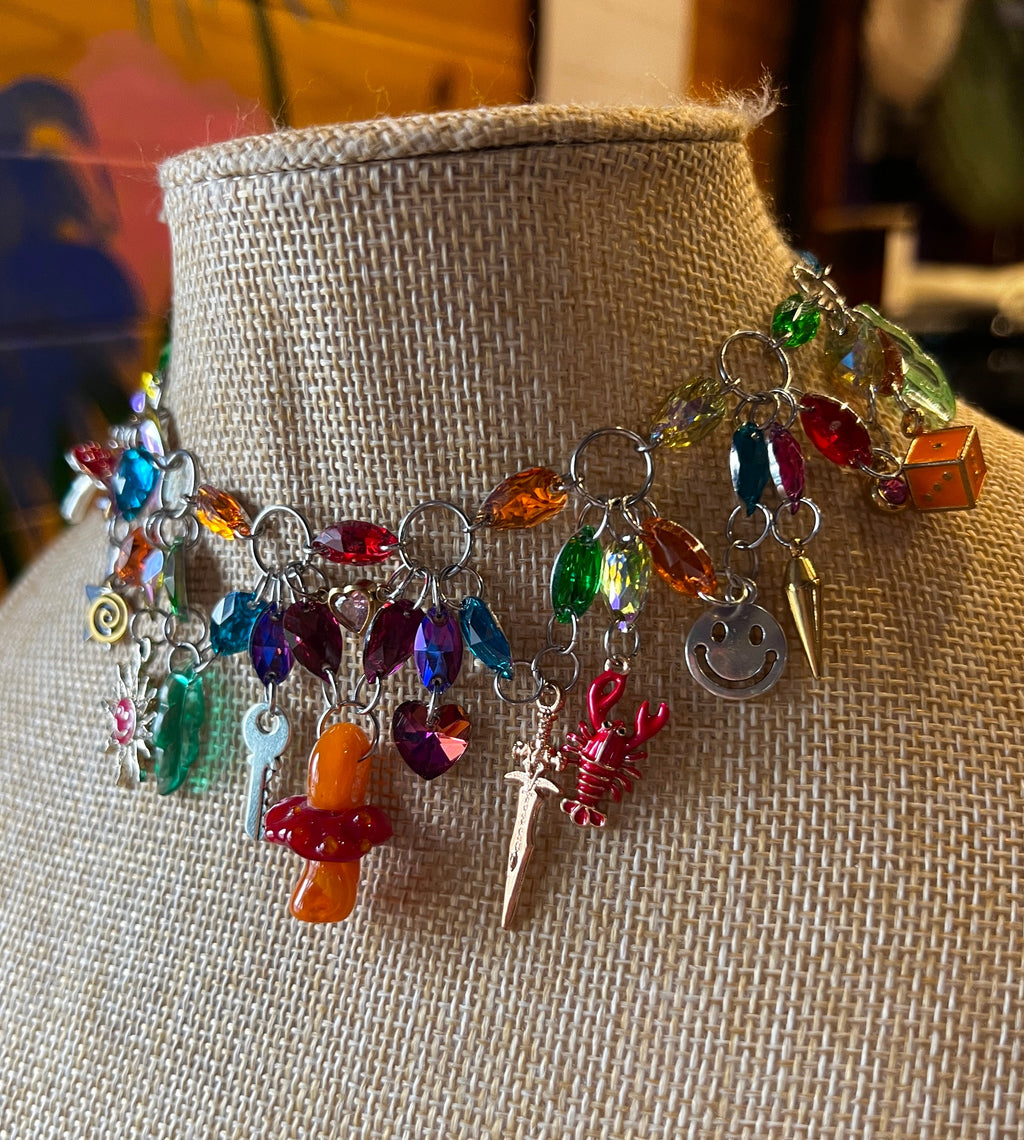 Mushroom Kingdom - Glass Crystal Chandelier Choker