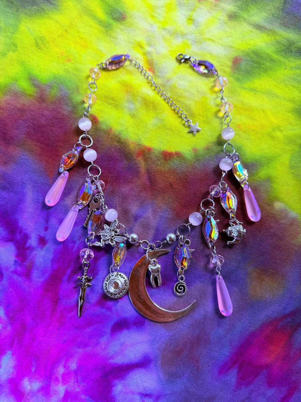 Pink Moon - Resin Crystal Charm Choker