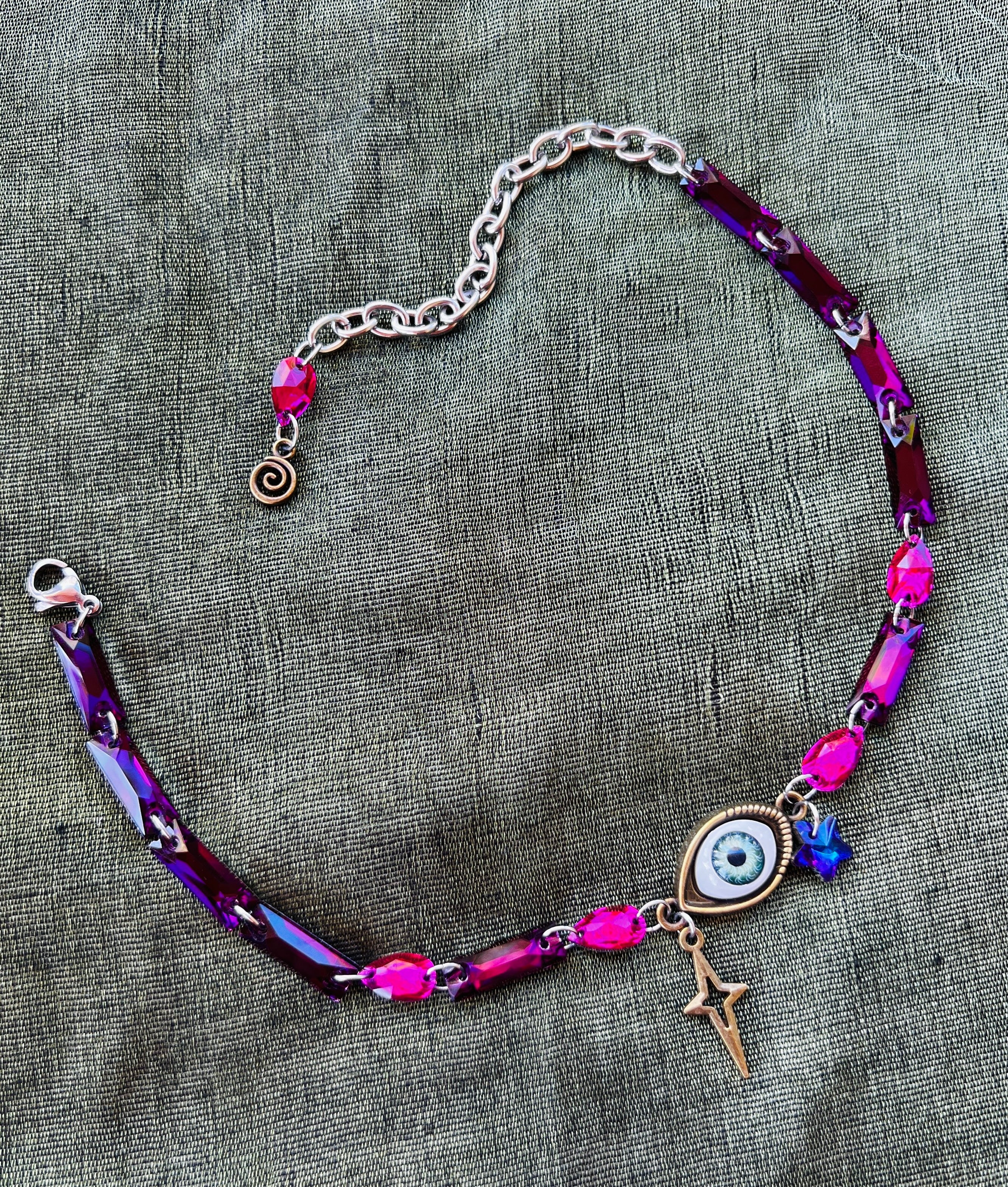 Midnight Haven - Glass Crystal Third Eye Choker