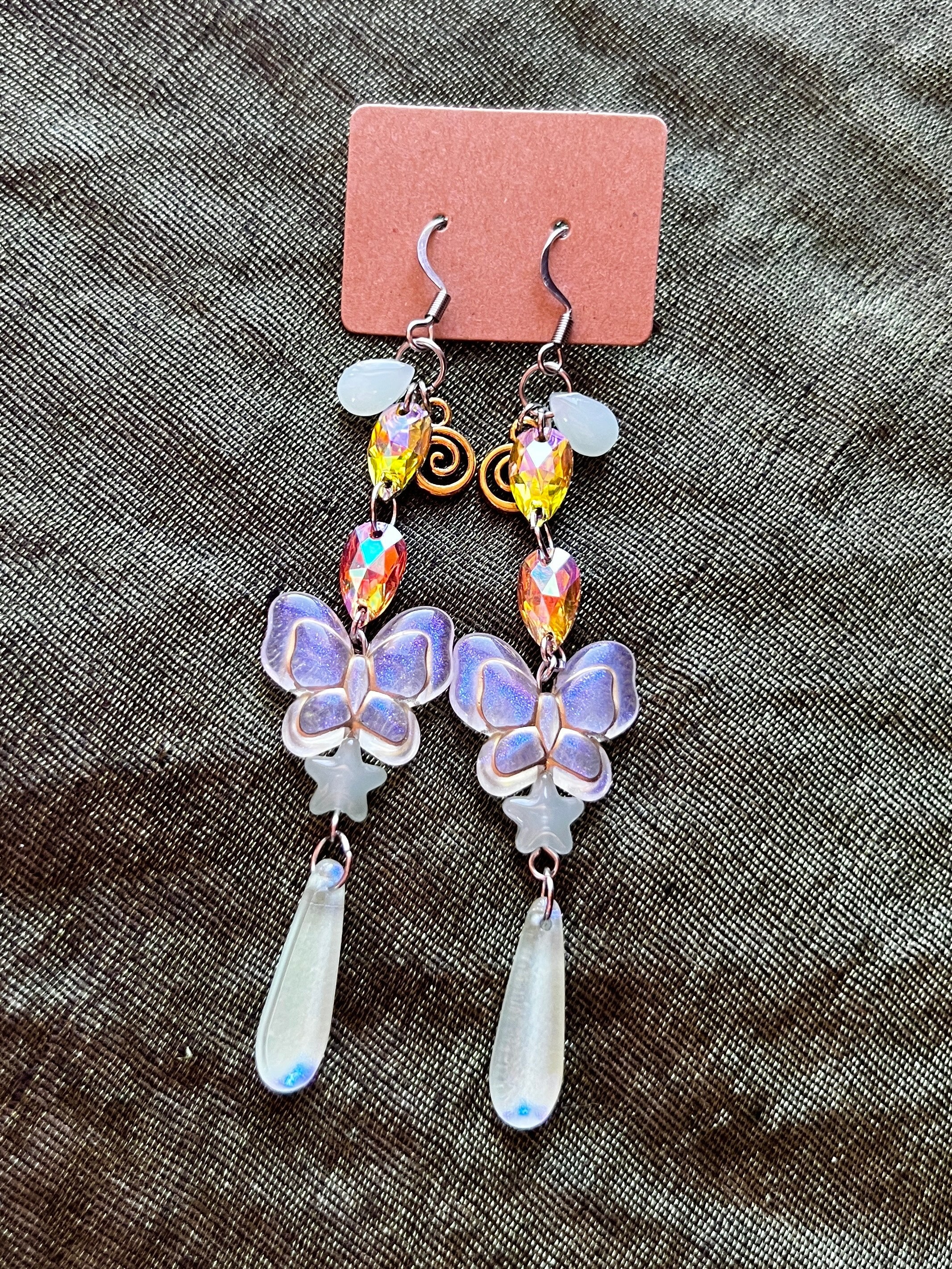Golden Dream Maker - Crystal Drop Earrings