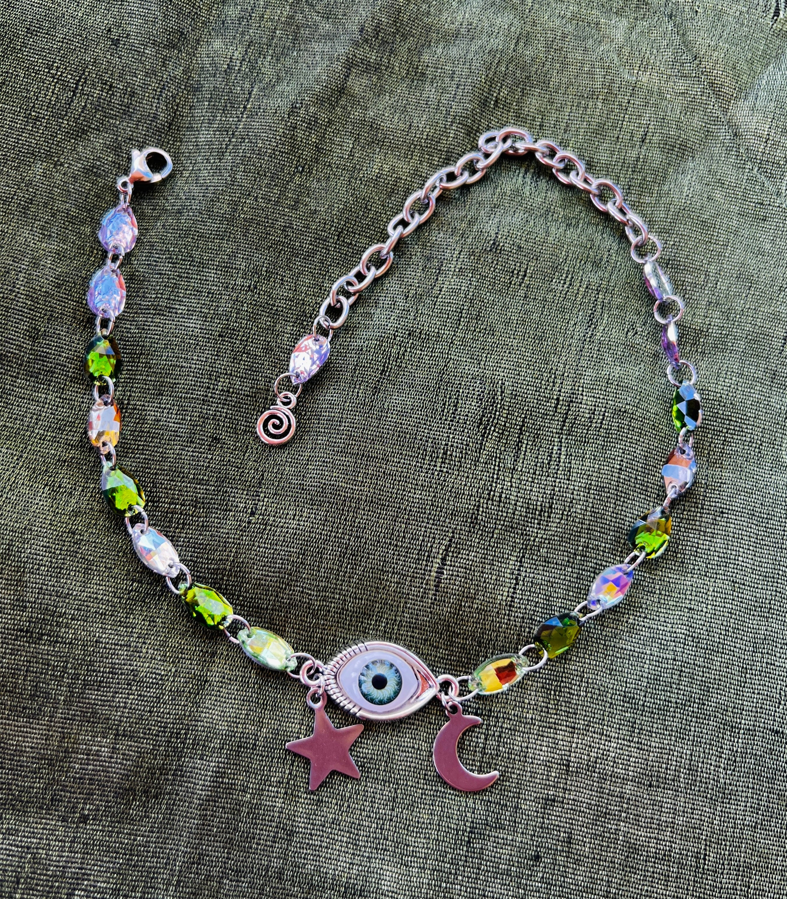 Secrets of the Trees - Glass Crystal Third Eye Choker