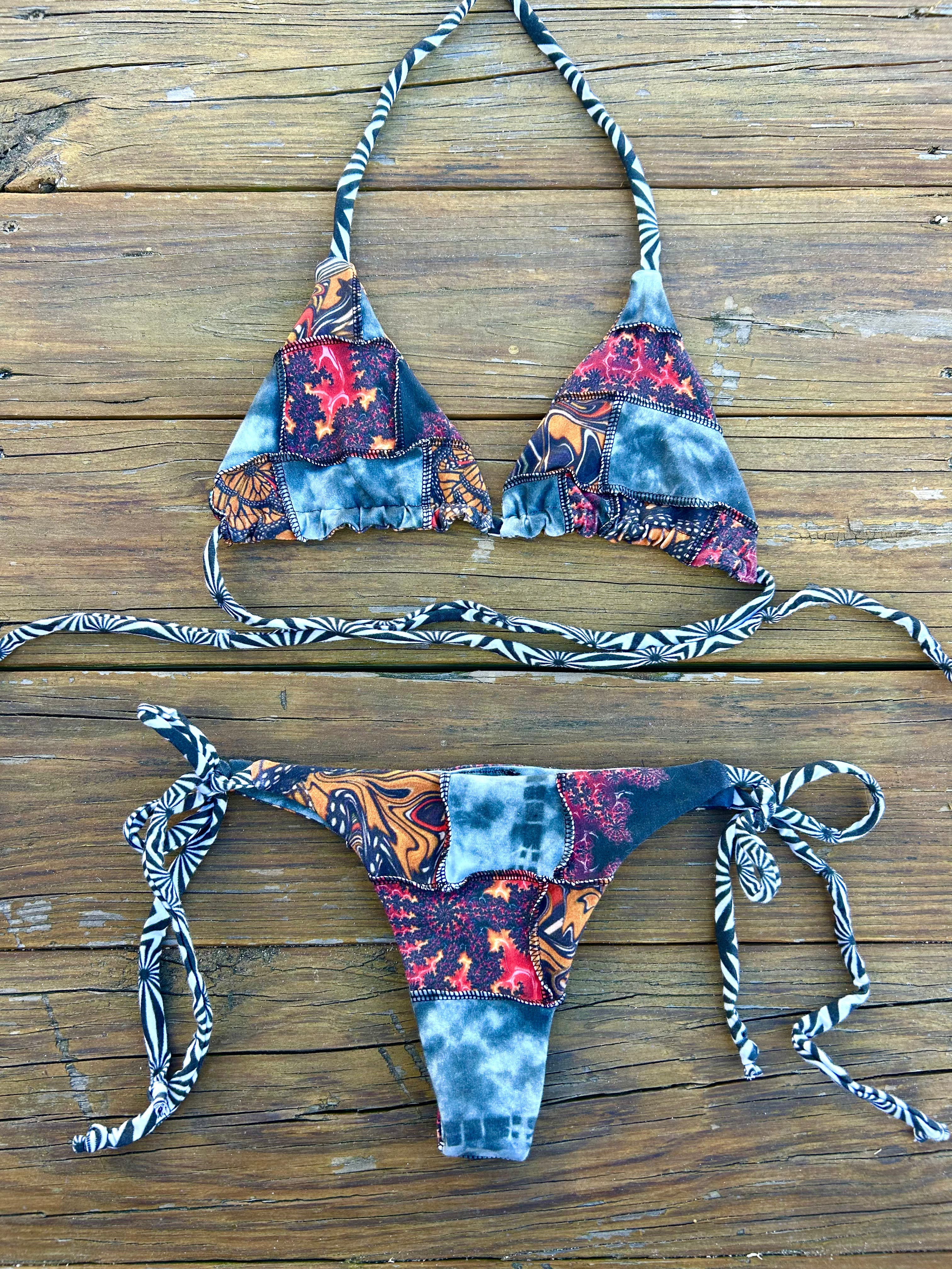 Patchwork Bikini Set (Cotton/Jersey/Spandex)