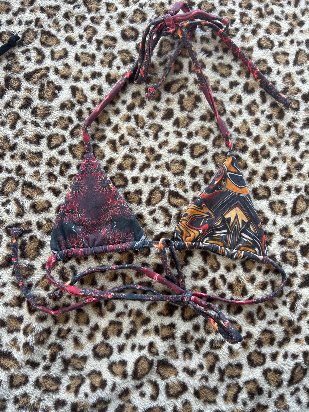 Patchwork Bikini Top (Cotton/Jersey/Spandex)