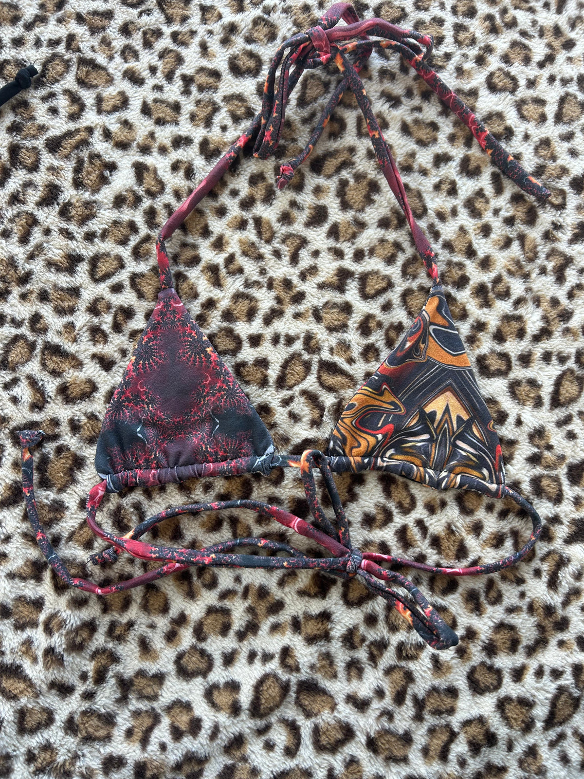 Patchwork Bikini Top (Cotton/Jersey/Spandex)