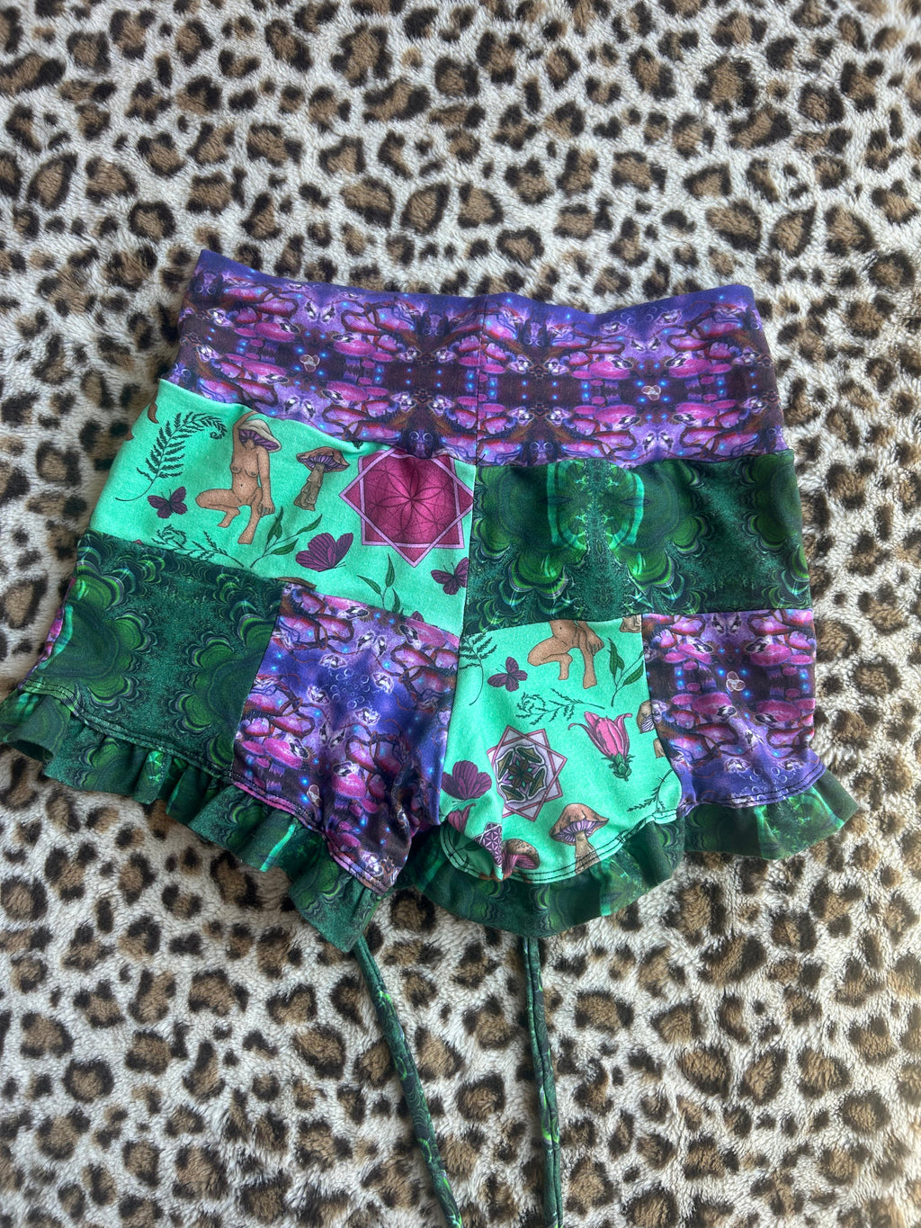 Patchwork Ruffle Shorties (XS-S)