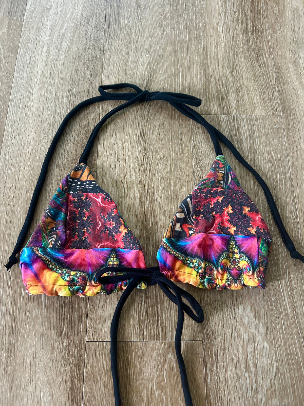 Patchwork Bikini Top (L)
