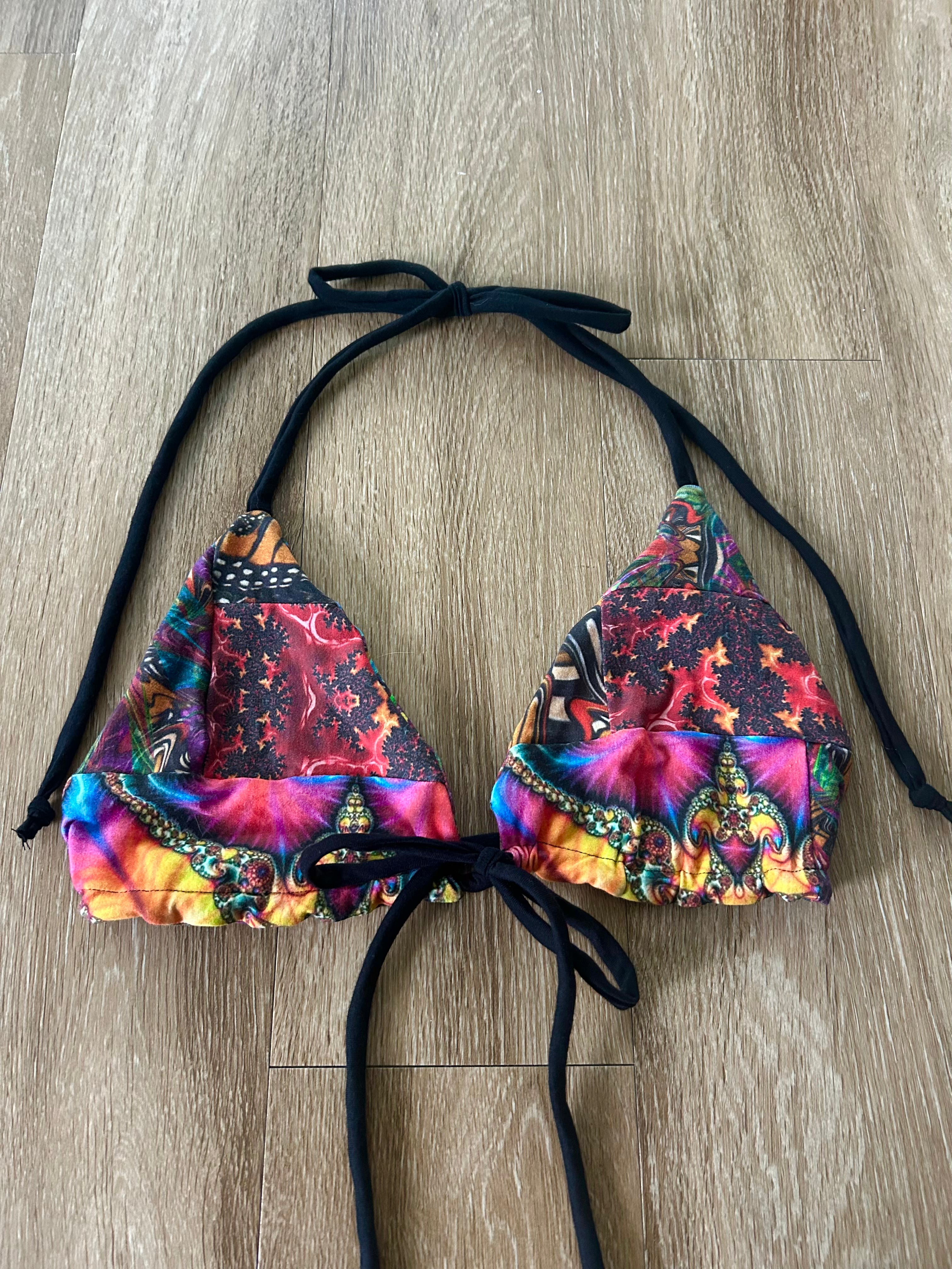 Patchwork Bikini Top (L)