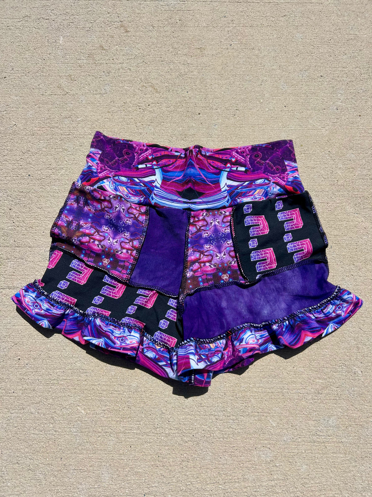Patchwork Ruffle Shorts (S)