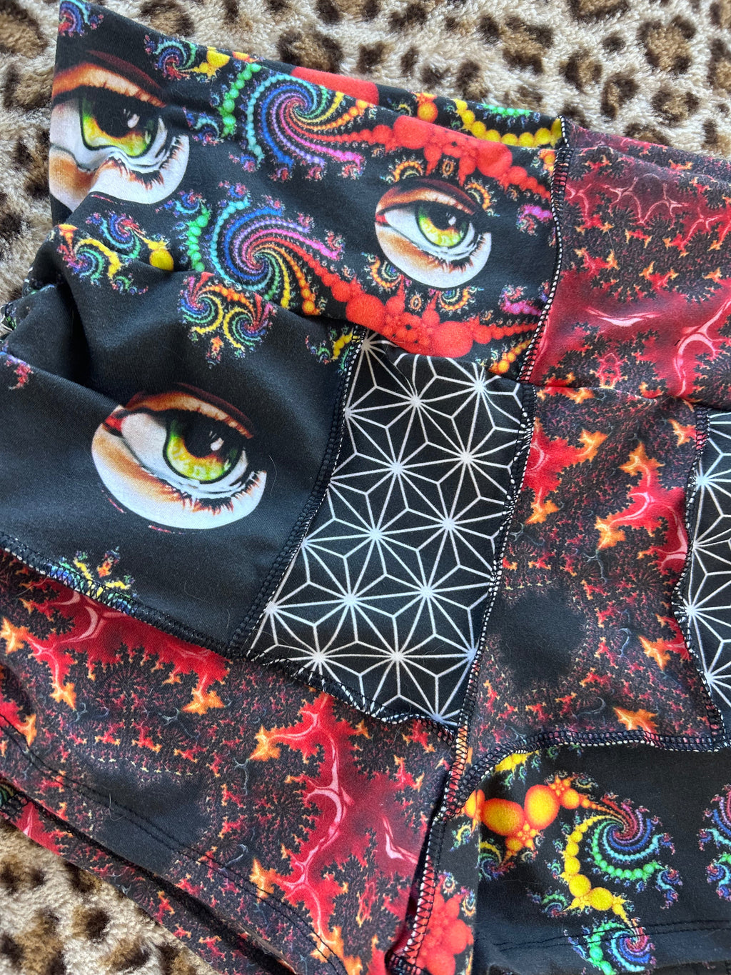 Cinched Patchwork Shorts