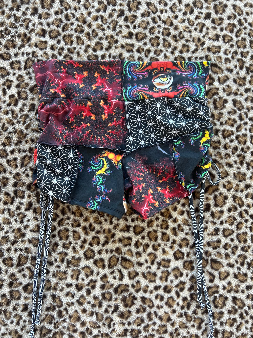 Cinched Patchwork Shorts