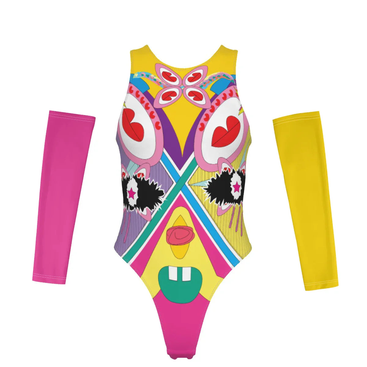 Sayco Rabbit Women's Tank Bodysuit with Gloves