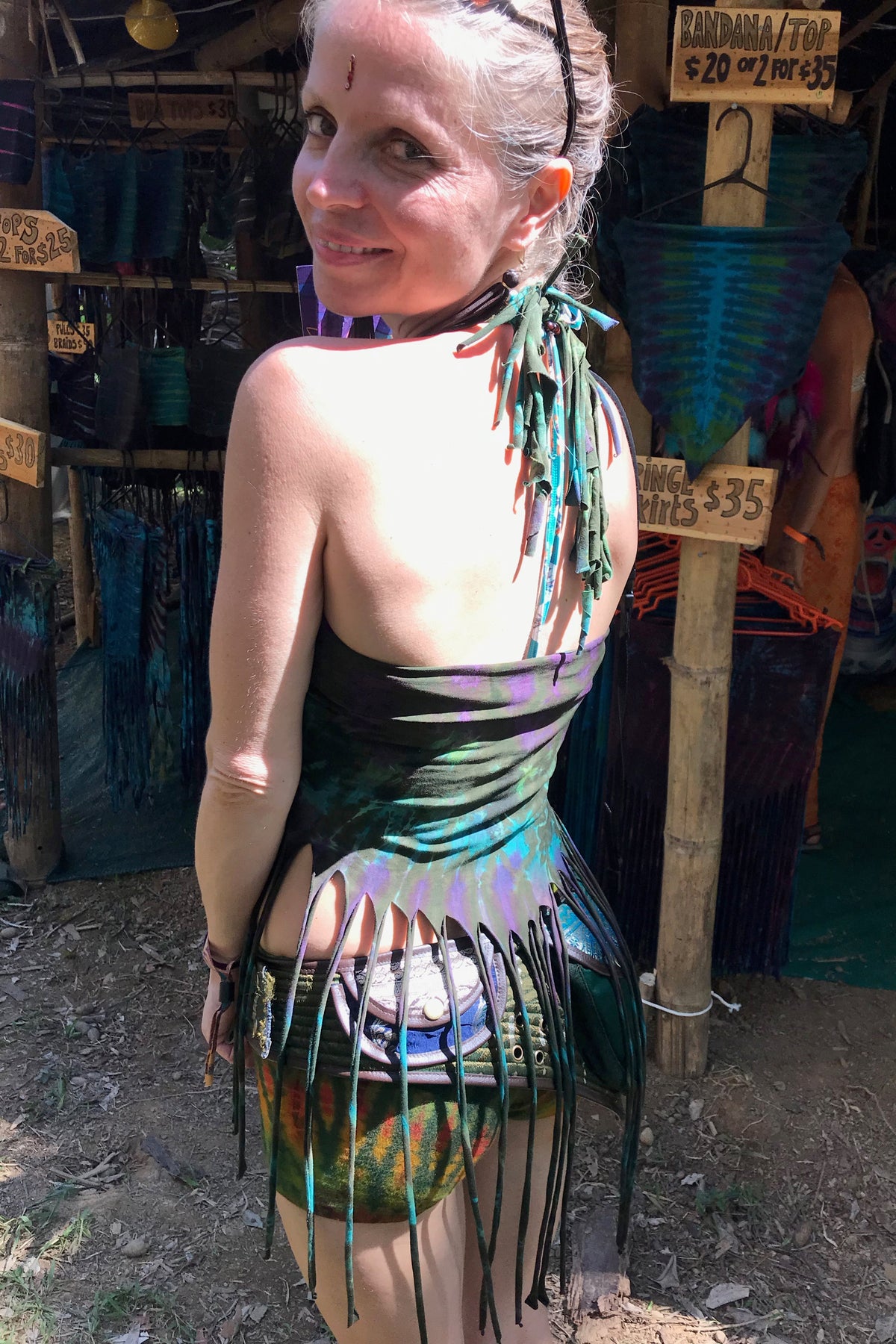 Tie Dyed Fringe Skirt [WSO-311B]