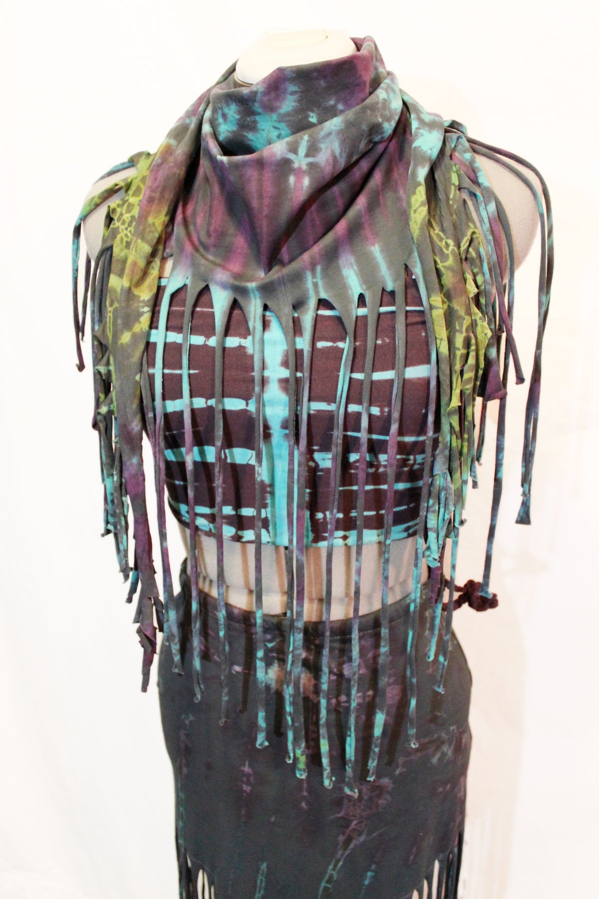 Tie Dyed Fringe Skirt [WSO-311B]