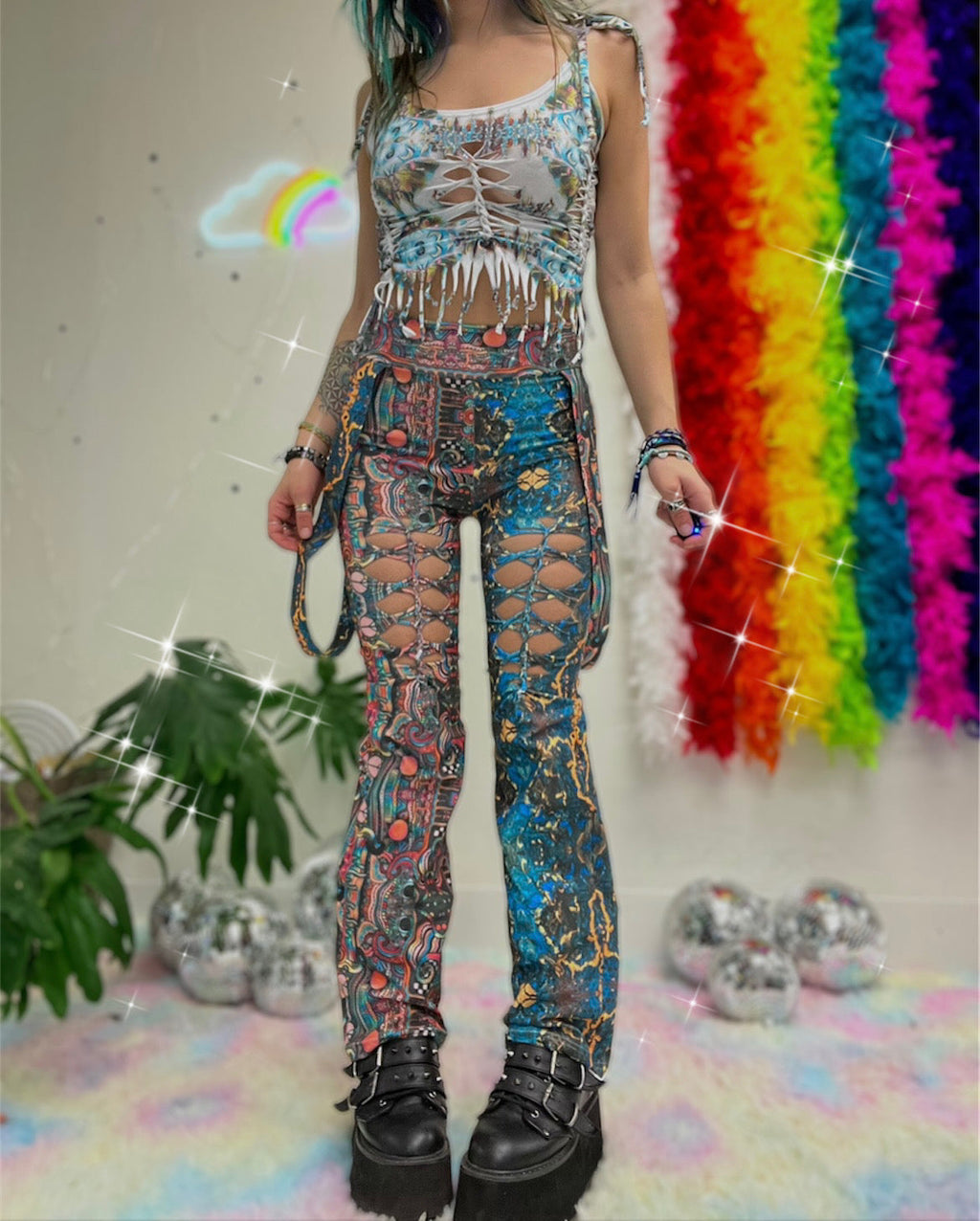 strappy pants