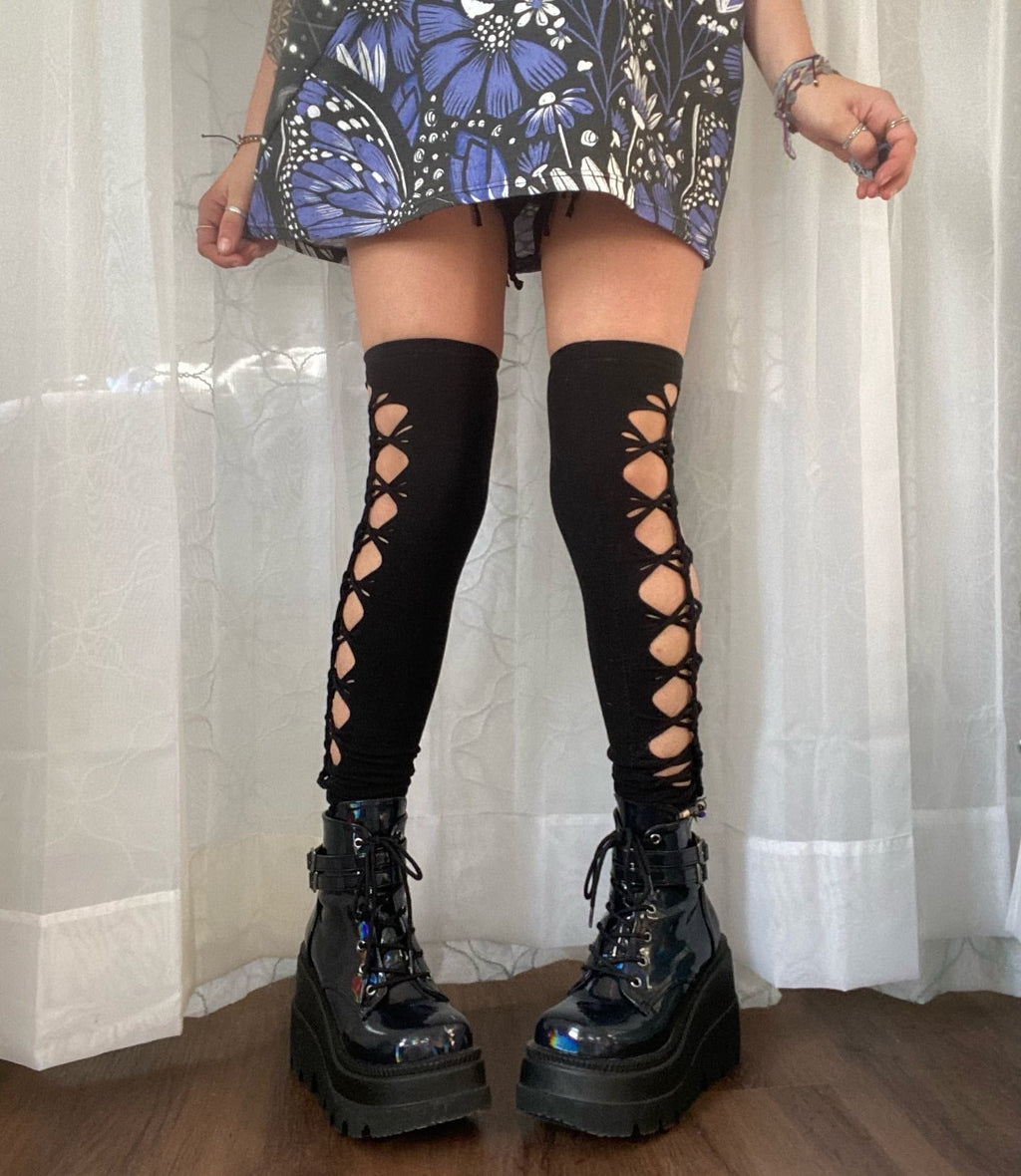 braided thigh highs
