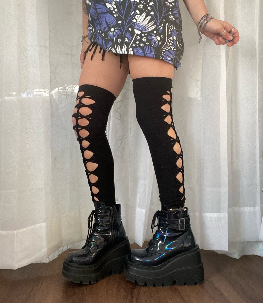 braided thigh highs