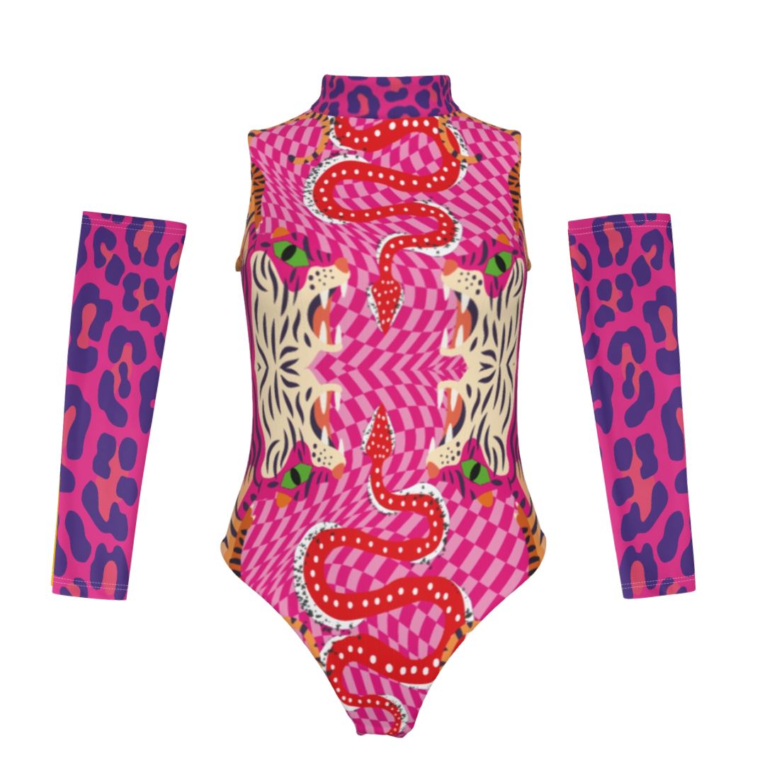 Tiger Balm Sleeveless Bodysuit With Gloves